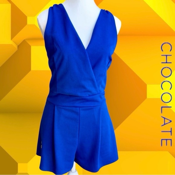 Chocolate blue romper with butterfly 🦋 detail - Picture 2 of 9